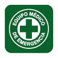 Pictograma vectorial de equipo médico de urgencia. Símbolo de intervención rápida.