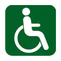 Pictograma vectorial de minusválidos. Símbolo de accesibilidad y movilidad reducida.