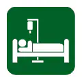 Pictograma vectorial de hospitalización. Gráfico de área de ingreso de pacientes.