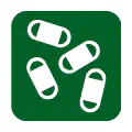 Pictograma vectorial de farmacopea. Gráfico de comprimidos y medicación.