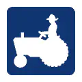 Pictograma vectorial de tractor. Icono de servicios agrarios y campo.