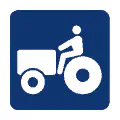 Pictograma vectorial de tractor de labranza. Símbolo de industria agropecuaria.