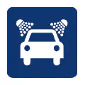 Pictograma vectorial de autolavado. Icono de centro de limpieza de coches.
