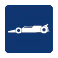 Pictograma vectorial de monoplaza. Gráfico de coche de competición.