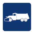 Pictograma vectorial de quitanieves industrial. Gráfico de mantenimiento de carreteras.