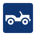Pictograma vectorial de ruta 4x4. Símbolo de camino para vehículos todoterreno.
