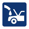 Pictograma vectorial de agua para radiador. Icono de mantenimiento en ruta.