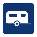 Pictograma vectorial de remolque. Símbolo de transporte adicional.