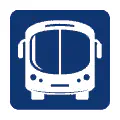 Pictograma vectorial de bus urbano. Gráfico de movilidad pública.