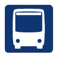 Pictograma vectorial de autobús moderno. Icono de flota de transporte.