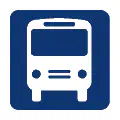 Pictograma vectorial de parada de bus. Símbolo de punto de recogida.