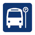 Pictograma vectorial de marquesina de autobús. Icono de mobiliario urbano.