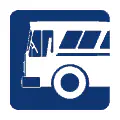 Pictograma vectorial de bus escolar. Gráfico de seguridad en transporte infantil.