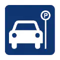 Pictograma vectorial de parking. Icono de estacionamiento para turismos.
