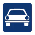Pictograma vectorial de automóvil. Símbolo de coche turismo.