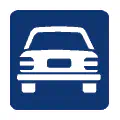 Pictograma vectorial de vehículo ligero. Icono de coche para señalización.
