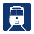 Pictograma vectorial de estación de metro. Símbolo de transporte rápido.