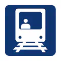 Pictograma vectorial de convoy ferroviario. Gráfico de metro y cercanías.