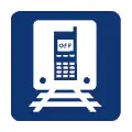 Pictograma vectorial de prohibición móvil. Símbolo de silencio en el metro.
