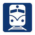 Pictograma vectorial de tren. Icono de transporte ferroviario de pasajeros.