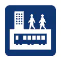 Pictograma vectorial de tren ligero. Gráfico de movilidad urbana.