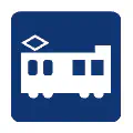 Pictograma vectorial de tranvía moderno. Icono de tranvía urbano.