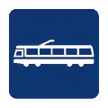 Pictograma vectorial de trolebús. Icono de transporte por cable.