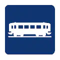 Pictograma vectorial de vagón. Símbolo de transporte de pasajeros.