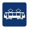 Pictograma vectorial de tranvía urbano. Icono de cercanías ligero.