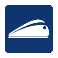 Pictograma vectorial de locomotora. Gráfico de tren interurbano.
