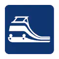 Pictograma vectorial de tren de pasajeros. Símbolo ferroviario.