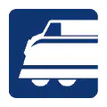 Pictograma vectorial de locomotora clásica. Icono de tren a vapor.