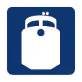 Pictograma vectorial de tren de pasajeros. Símbolo para transporte ferroviario.