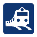 Pictograma vectorial de tren moderno. Símbolo de movilidad sobre raíles.