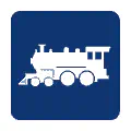 Pictograma vectorial de locomotora de vapor. Icono de tren antiguo.