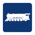 Pictograma vectorial de locomotora clásica. Gráfico para museos ferroviarios.