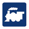 Pictograma vectorial de tren histórico. Símbolo de locomotora a carbón.
