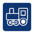 Pictograma vectorial de tren infantil. Gráfico para parques y juegos.