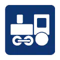 Pictograma vectorial de tren de juguete. Símbolo de ocio infantil.