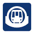 Pictograma vectorial de vagón de metro. Icono de transporte rápido urbano.