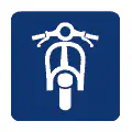 Pictograma vectorial de motocicleta naked. Símbolo de libertad en carretera.