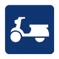 Pictograma vectorial de moto custom. Icono de estilo motociclista.