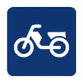 Pictograma vectorial de moto deportiva. Símbolo de velocidad en dos ruedas.