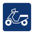Pictograma vectorial de moto tipo naked. Gráfico técnico para vinilo.