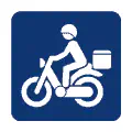 Pictograma vectorial de motorista. Gráfico para señales de tráfico.