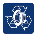 Pictograma vectorial automotriz: reciclaje de neumáticos. Gráfico ecológico para talleres.