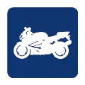 Pictograma vectorial de moto superbike. Icono de competición.