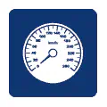 Pictograma vectorial automotriz: tacómetro. Icono de instrumentos de medición.