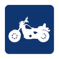 Pictograma vectorial de mensajería en moto. Icono de servicios de entrega.