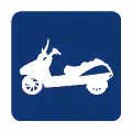 Pictograma vectorial de scooter moderno. Símbolo de movilidad sostenible.
